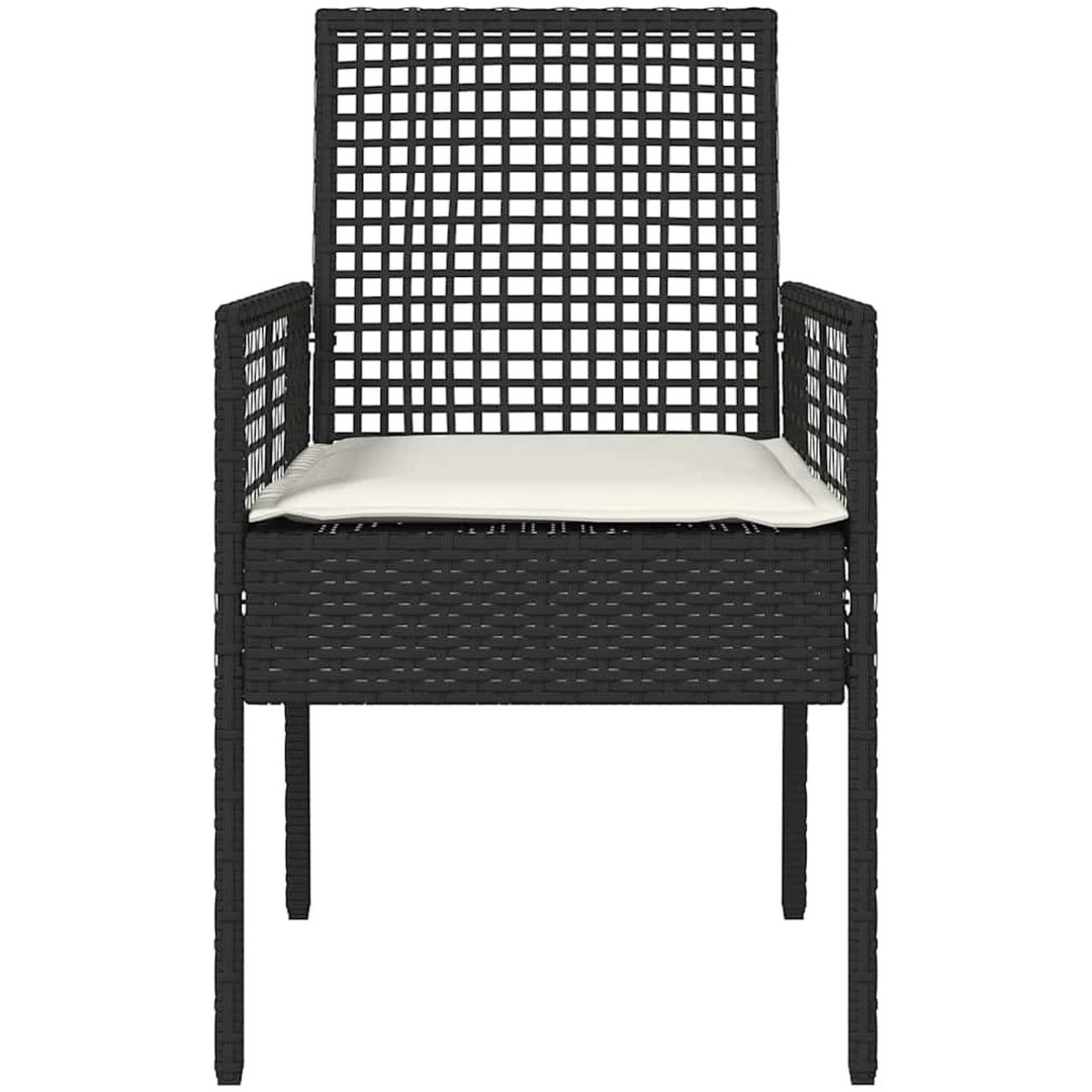 Utemöbler Stolar 2 st med Kuddar Svart Poly Rattan vidaXL 53 x 60 x 85 cm – bild 5
