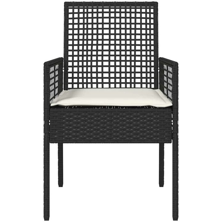 Utemöbler Stolar 2 st med Kuddar Svart Poly Rattan vidaXL 53 x 60 x 85 cm – bild 5