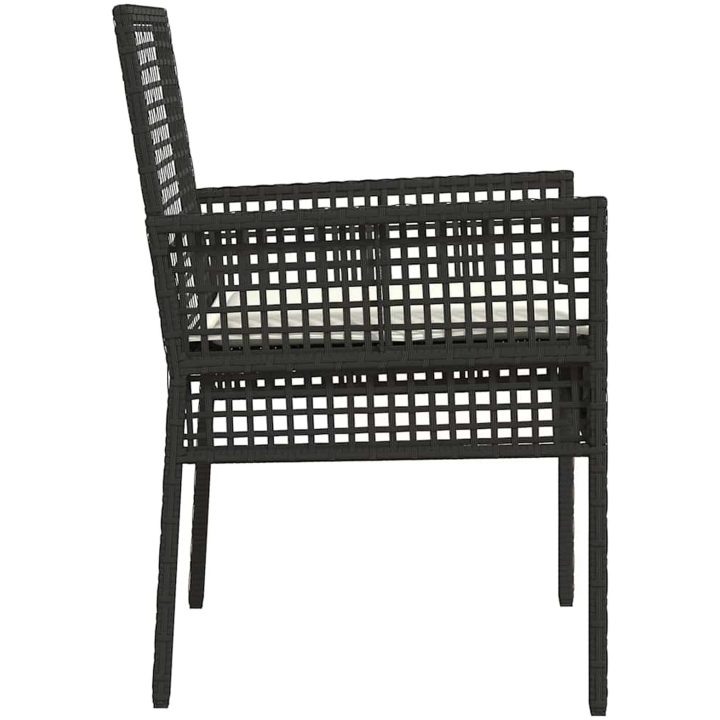 Utemöbler Stolar 2 st med Kuddar Svart Poly Rattan vidaXL 53 x 60 x 85 cm – bild 6