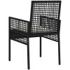 Utemöbler Stolar 2 st med Kuddar Svart Poly Rattan vidaXL 53 x 60 x 85 cm – miniatyr 7