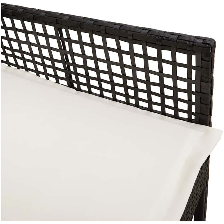 Utemöbler Stolar 2 st med Kuddar Svart Poly Rattan vidaXL 53 x 60 x 85 cm – bild 9