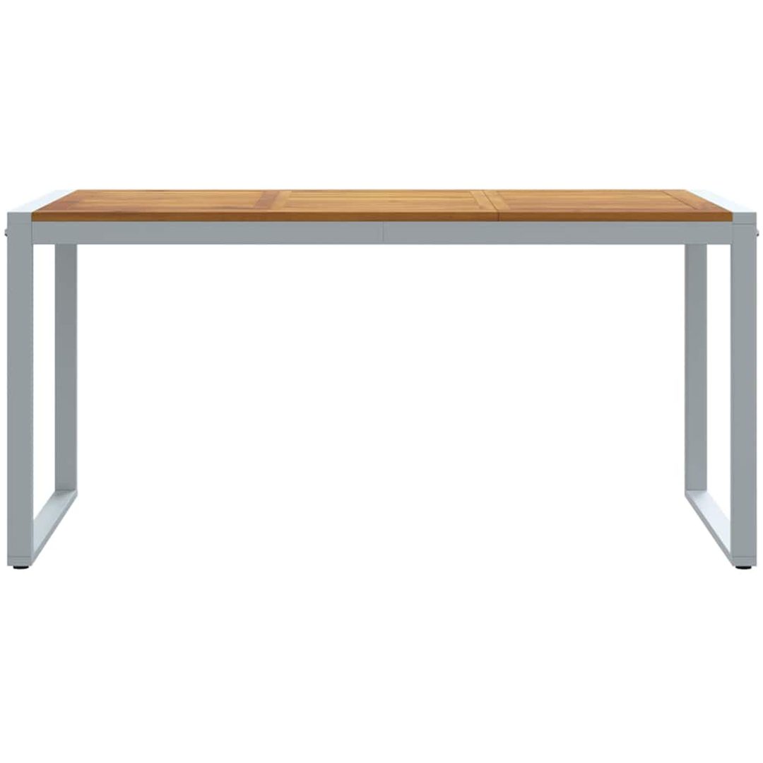 Uteplats Matbord Grå Stål & Massivt Akaciaträ vidaXL 160 x 80 x 75 cm – bild 5