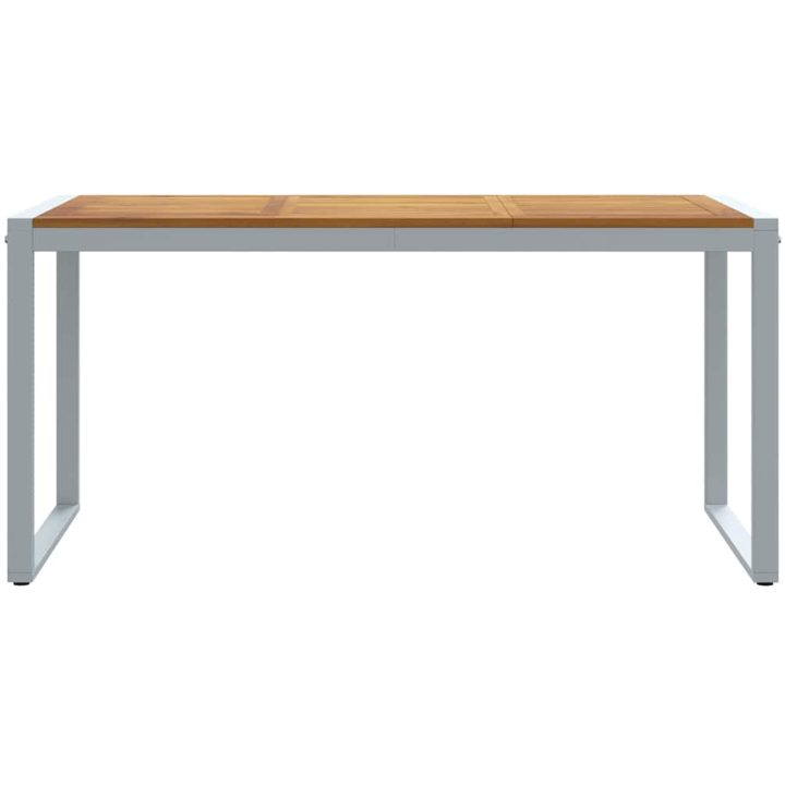 Uteplats Matbord Grå Stål & Massivt Akaciaträ vidaXL 160 x 80 x 75 cm – bild 5