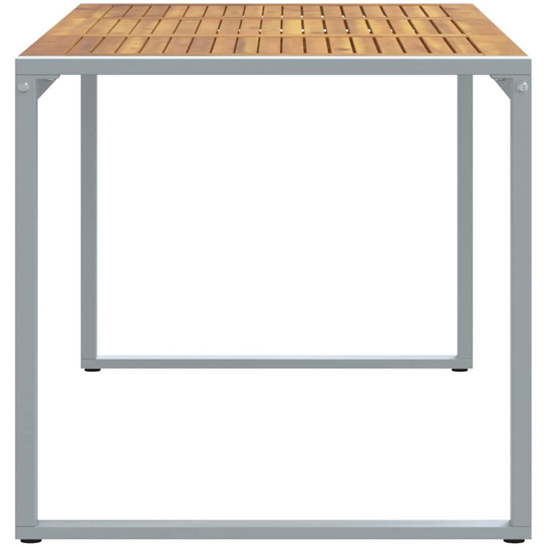 Uteplats Matbord Grå Stål & Massivt Akaciaträ vidaXL 160 x 80 x 75 cm – bild 6
