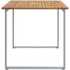 Uteplats Matbord Grå Stål och Massivt Akaciaträ vidaXL 160 x 80 x 75 cm – miniatyr 6