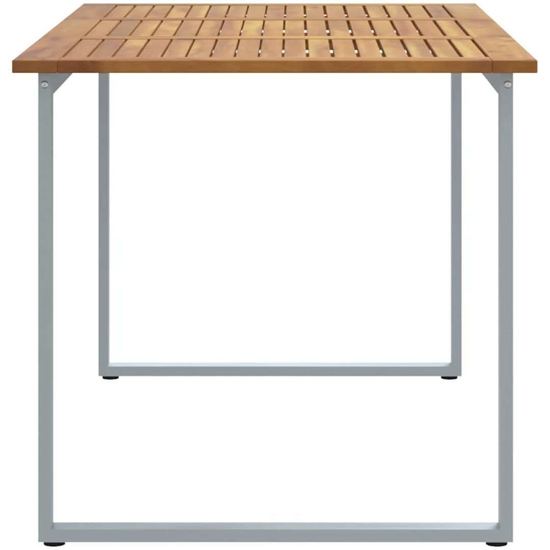 Uteplats Matbord Grå Stål och Massivt Akaciaträ vidaXL 160 x 80 x 75 cm – bild 6