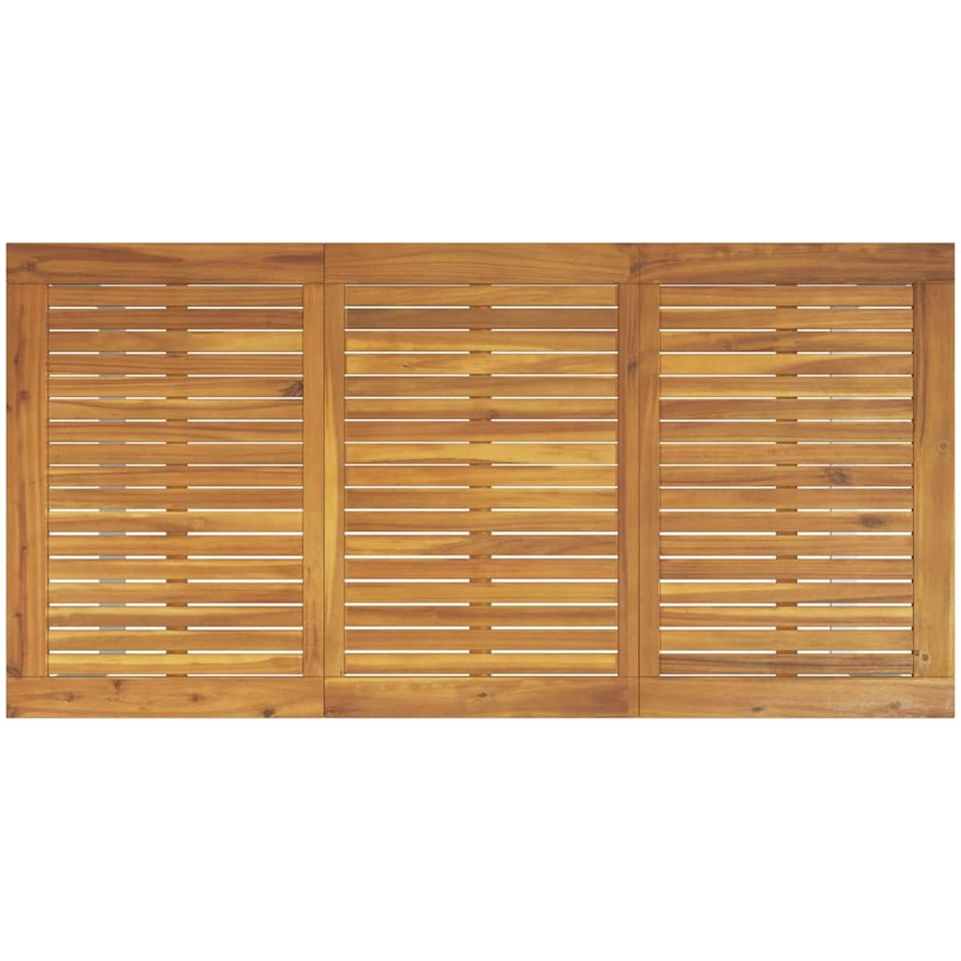 Uteplats Matbord Grå Stål och Massivt Akaciaträ vidaXL 160 x 80 x 75 cm – bild 7