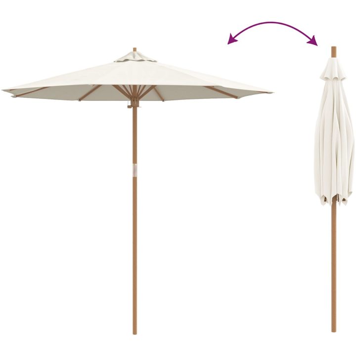 Uteplatsparaply Gräddvit 240x260 cm i bambu vidaXL 240 x 240 x 260 cm – bild 6