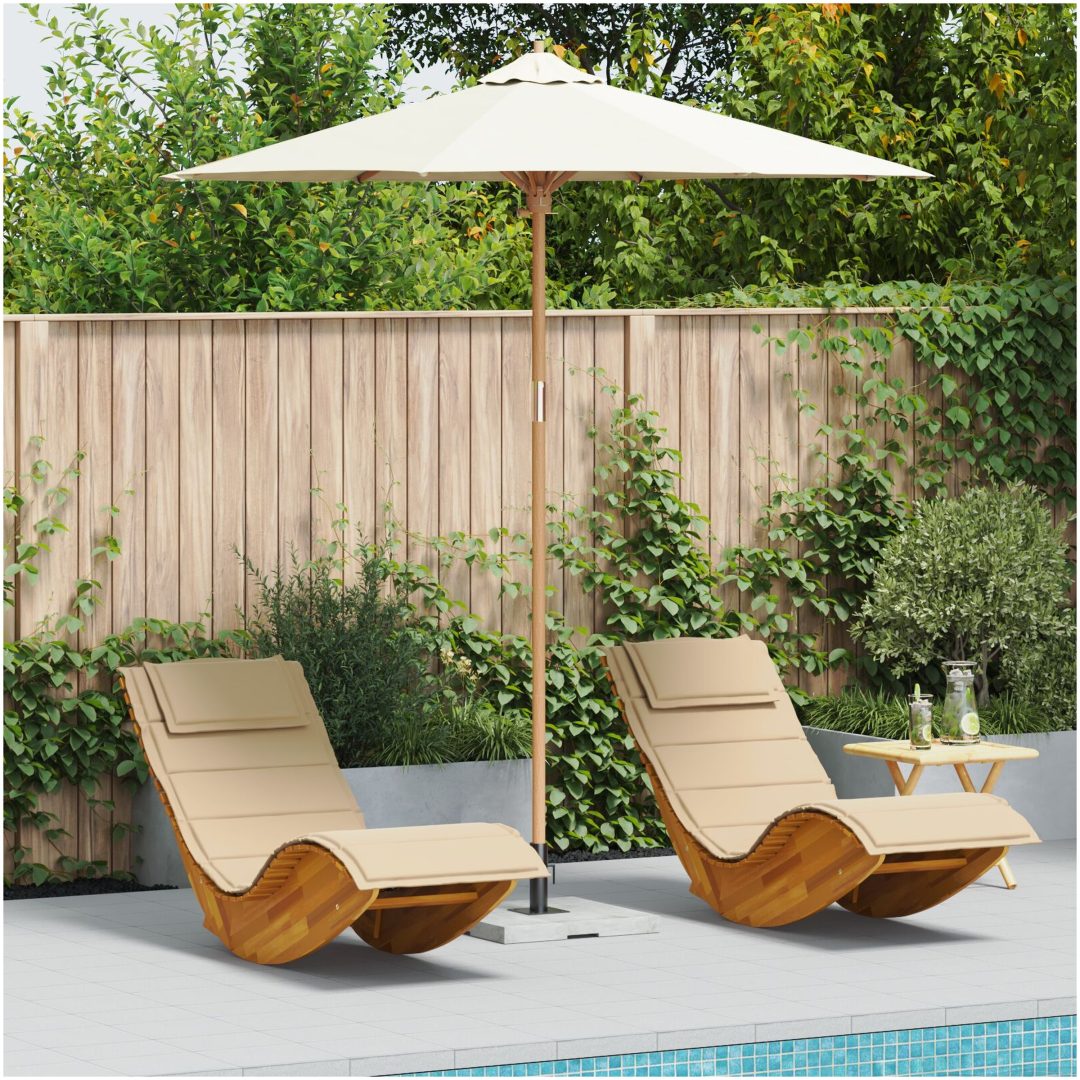 Uteplatsparaply Gräddvit 240x260 cm i bambu vidaXL 240 x 240 x 260 cm