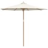 Uteplatsparaply Krämvit 270x260 cm i bambu vidaXL Large – miniatyr 2