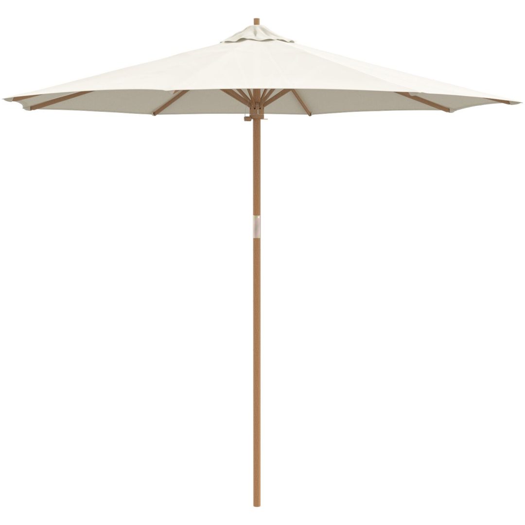 Uteplatsparaply Krämvit 270x260 cm i bambu vidaXL Large – bild 2