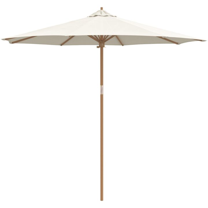 Uteplatsparaply Krämvit 270x260 cm i bambu vidaXL Large – bild 2