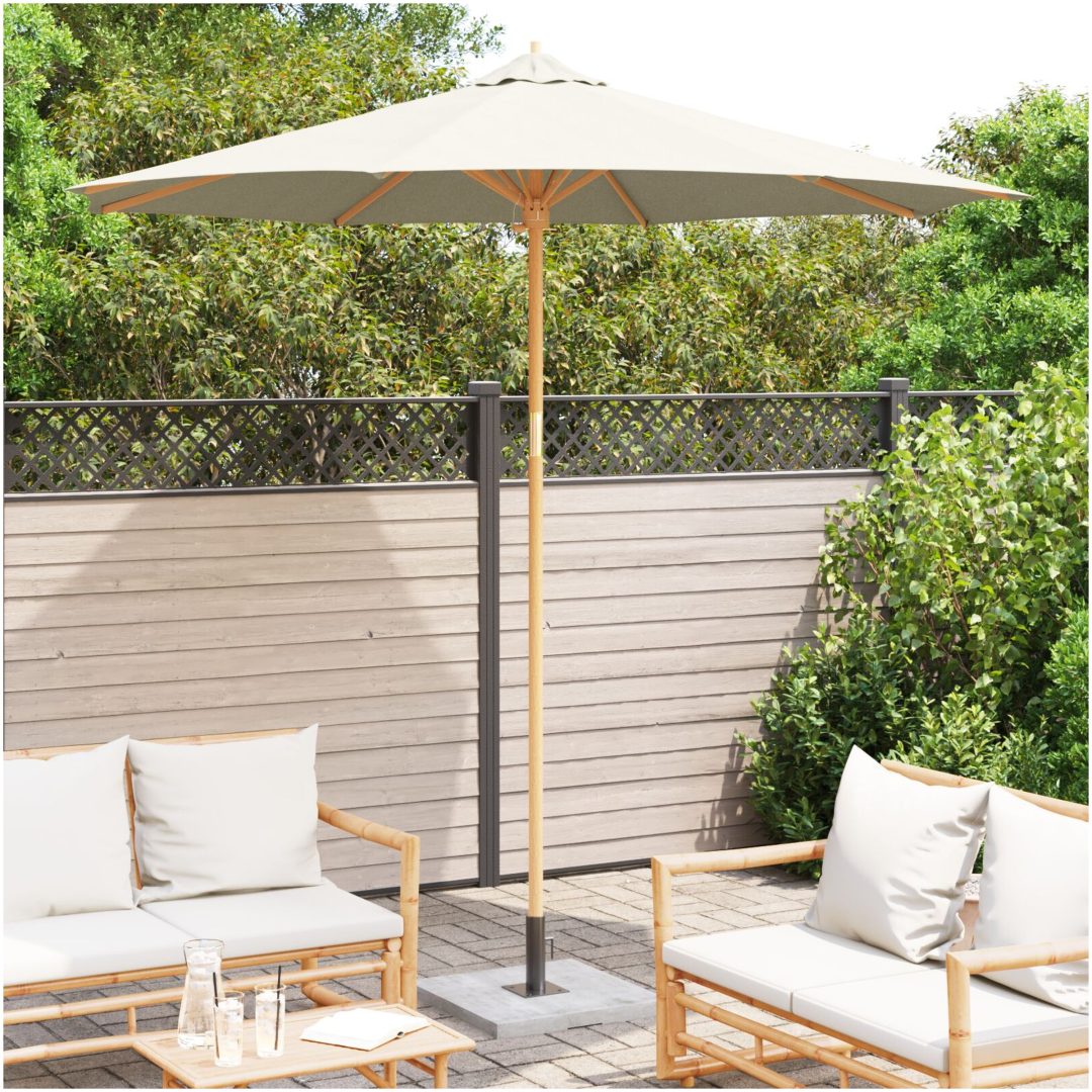 Uteplatsparaply Krämvit 270x260 cm i bambu vidaXL Large – bild 3