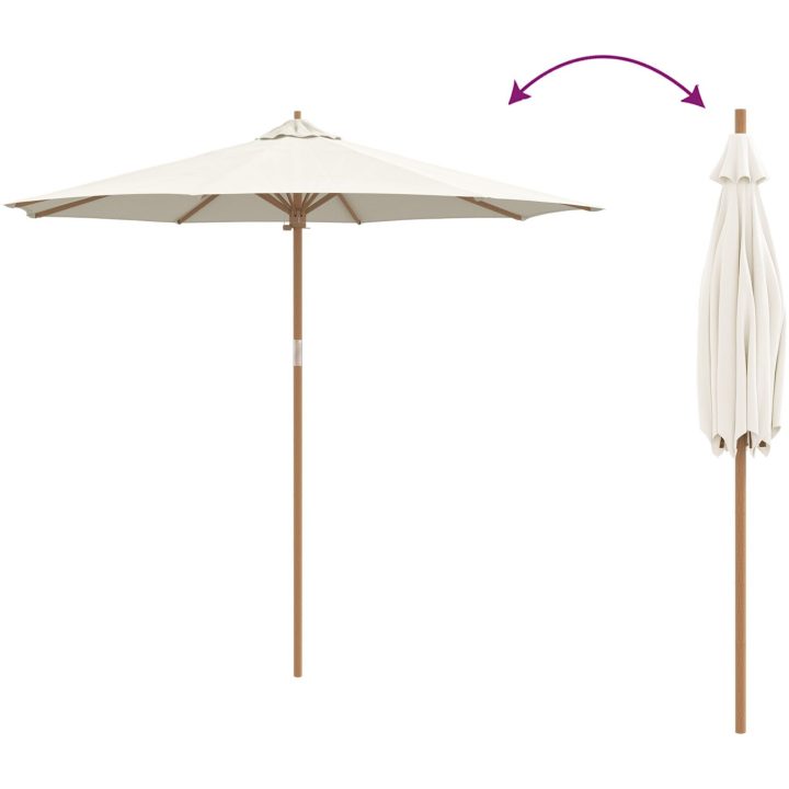 Uteplatsparaply Krämvit 270x260 cm i bambu vidaXL Large – bild 6