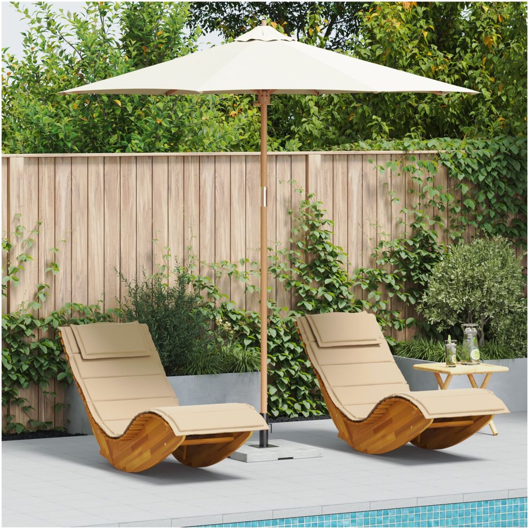 Uteplatsparaply Krämvit 270x260 cm i bambu vidaXL Large