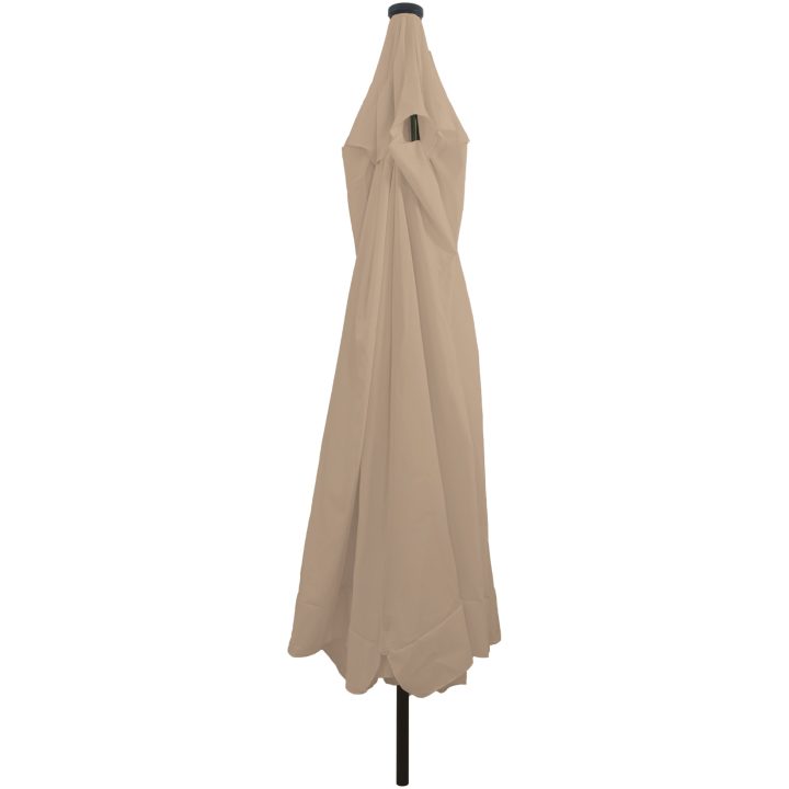 Uteplatsparaply med LED-lampor ø395x245 cm Taupe vidaXL Large – bild 2