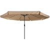 Uteplatsparaply med LED-lampor ø395x245 cm Taupe vidaXL Large – miniatyr 3