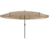 Uteplatsparaply med LED-lampor ø395x245 cm Taupe vidaXL Large – miniatyr 4