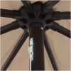 Uteplatsparaply med LED-lampor ø395x245 cm Taupe vidaXL Large – miniatyr 5