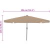 Uteplatsparaply med LED-lampor ø395x245 cm Taupe vidaXL Large – miniatyr 8
