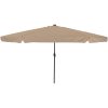 Uteplatsparaply med LED-lampor ø395x245 cm Taupe vidaXL Large – miniatyr 1