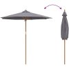 Uteplatsparaply Mörkgrå 240x260 cm Bambus vidaXL 240 x 240 x 261 cm – miniatyr 6