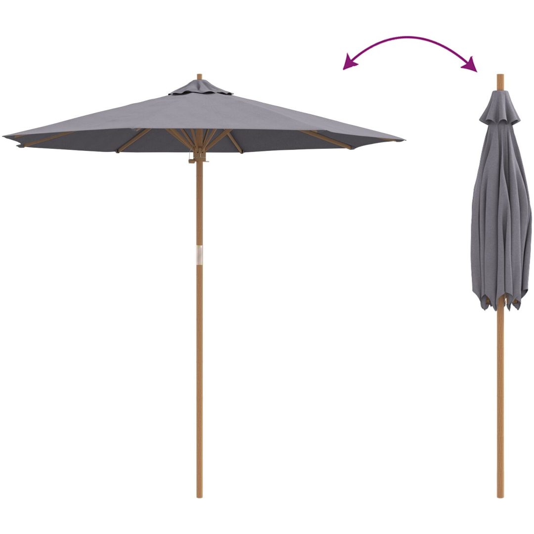 Uteplatsparaply Mörkgrå 240x260 cm Bambus vidaXL 240 x 240 x 261 cm – bild 6
