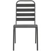 Utestolar 4 st ribbad design stål mörkgrå vidaXL – miniatyr 3