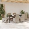 Utestolar Set med kudde Reclining 7 pcs Beige vidaXL 200 x 80 x 73 cm – miniatyr 4