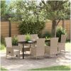 Utestolar Set med kudde Reclining 7 pcs Beige vidaXL 200 x 80 x 73 cm – miniatyr 1
