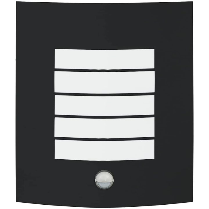 Utevägglampa med Sensor 2 st Svart Rostfritt Stål IP44 vidaXL Medium – bild 4