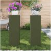 Uteväxtställningar Pelare 2 st Olivgrön Stål vidaXL 24 x 24 x 75 cm – miniatyr 4