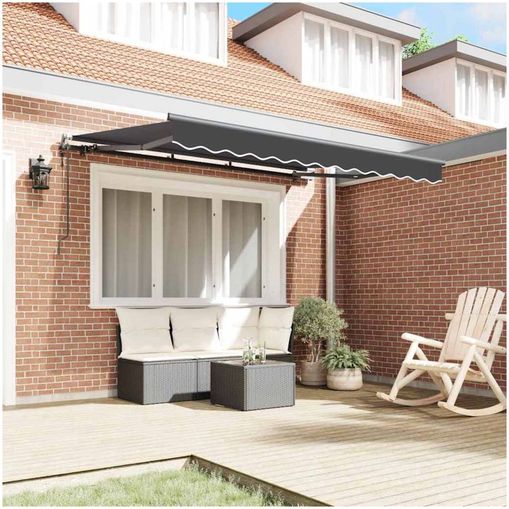 Utfällbar markis Antracit 250x200 cm 250 x 200 cm 2,5 x 2 m vidaXL 250x200 cm, 250 x 200 cm, 2,5 x 2 m – bild 3