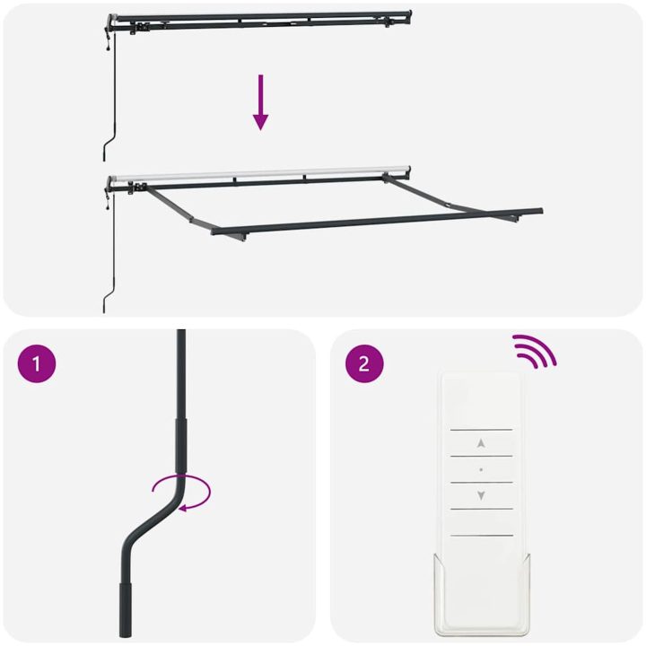 Utfällbar markis Antracit 250x200 cm 250 x 200 cm 2,5 x 2 m vidaXL 250x200 cm, 250 x 200 cm, 2,5 x 2 m – bild 6
