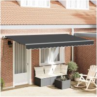 Utfällbar markis Antracit 400x200 cm 400 x 200 cm 4 x 2 m vidaXL