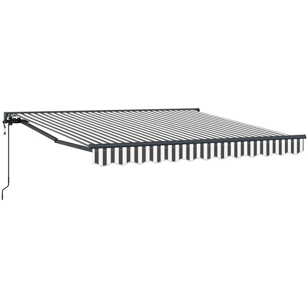 Utfällbar markis Antracit och vitt Tyg och Metall vidaXL 300x250 cm – bild 2