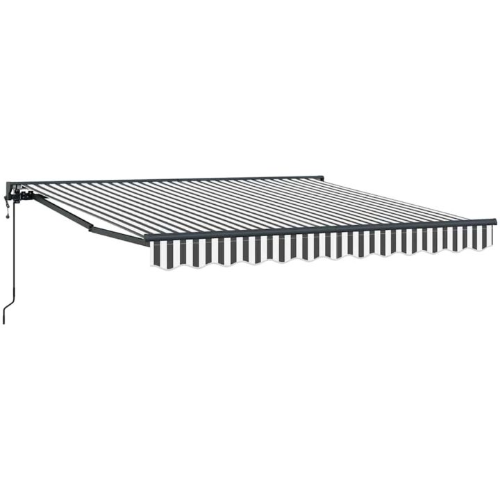 Utfällbar markis Antracit och vitt Tyg och Metall vidaXL 300x250 cm – bild 2