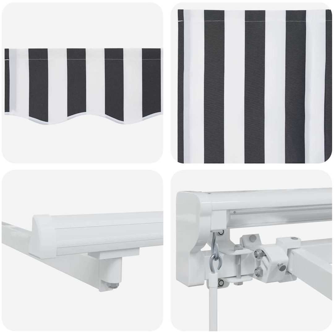 Utfällbar markis Antracit och vitt vidaXL 250x200 cm – bild 6