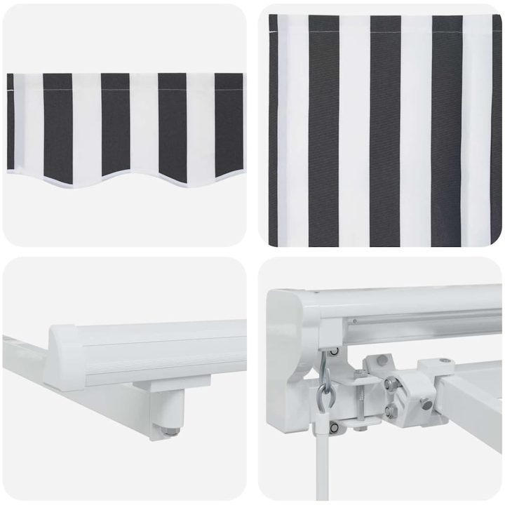 Utfällbar markis Antracit och vitt vidaXL 250x200 cm – bild 6