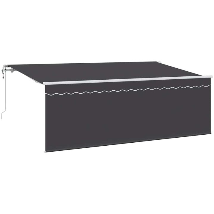 Utfällbar markis Antracit Polyester & Aluminium vidaXL Large – bild 2