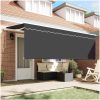 Utfällbar markis Antracit Polyester & Aluminium vidaXL Large – miniatyr 3