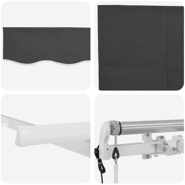 Utfällbar markis Antracit Polyester & Aluminium vidaXL Large – bild 4