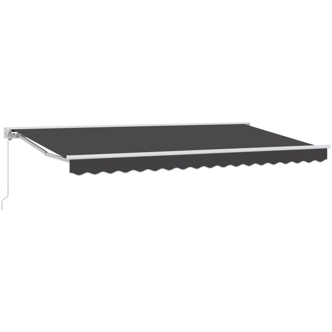 Utfällbar markis Antracit Tyg och polyester vidaXL 400x200 cm – bild 2