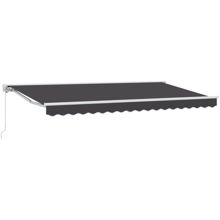 Utfällbar markis Antracit Tyg och polyester vidaXL 400x200 cm – bild 2