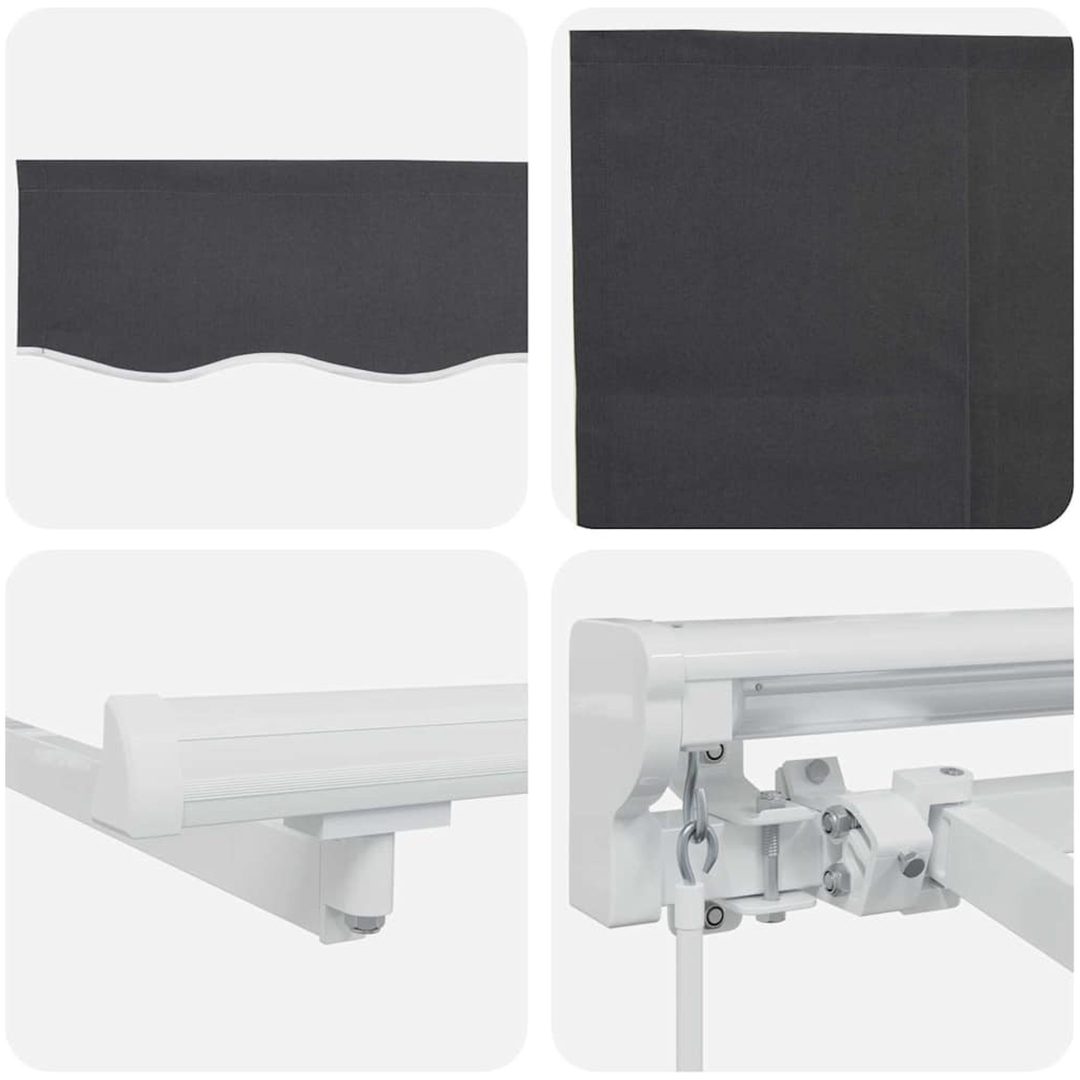 Utfällbar markis Antracit Tyg och polyester vidaXL 400x200 cm – bild 4