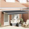 Utfällbar markis Antracit Tyg och polyester vidaXL 400x200 cm – miniatyr 1