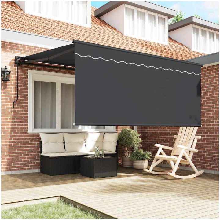 Utfällbar markis Antracit Tyg vidaXL 300 x 250 cm – bild 3