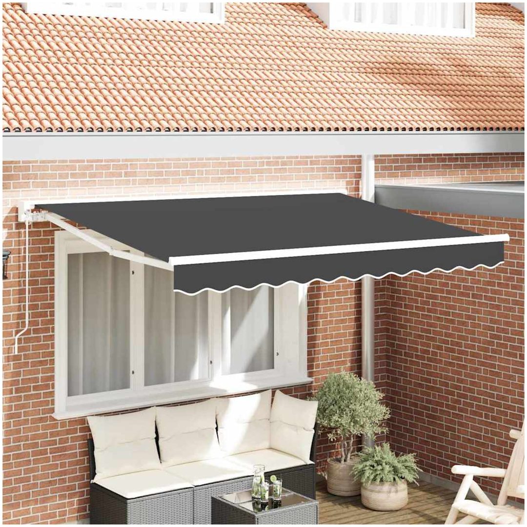 Utfällbar markis Antracit vidaXL 250x200 cm