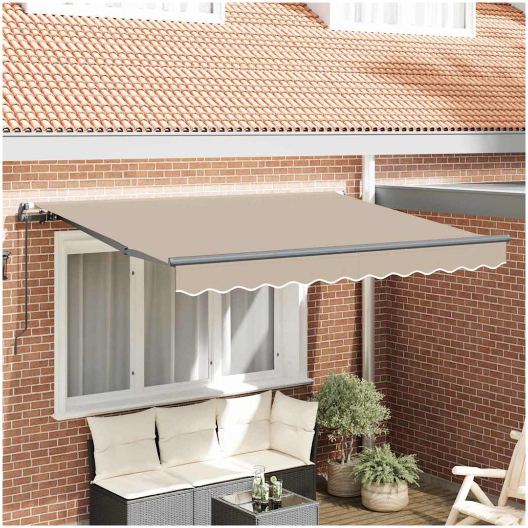 Utfällbar markis Beige och Antracit vidaXL 350x200 cm, 350 x 200 cm, 3,5 x 2 m