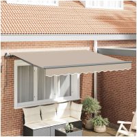 Utfällbar markis Beige och Antracit vidaXL
